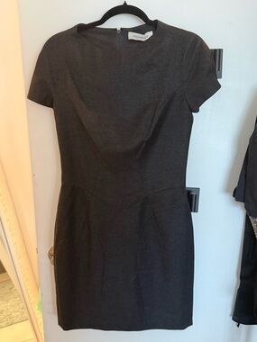 YSL Short Black Cap-Sleeve Sheath Dress